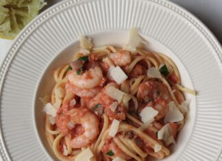 Linguine met garnalen